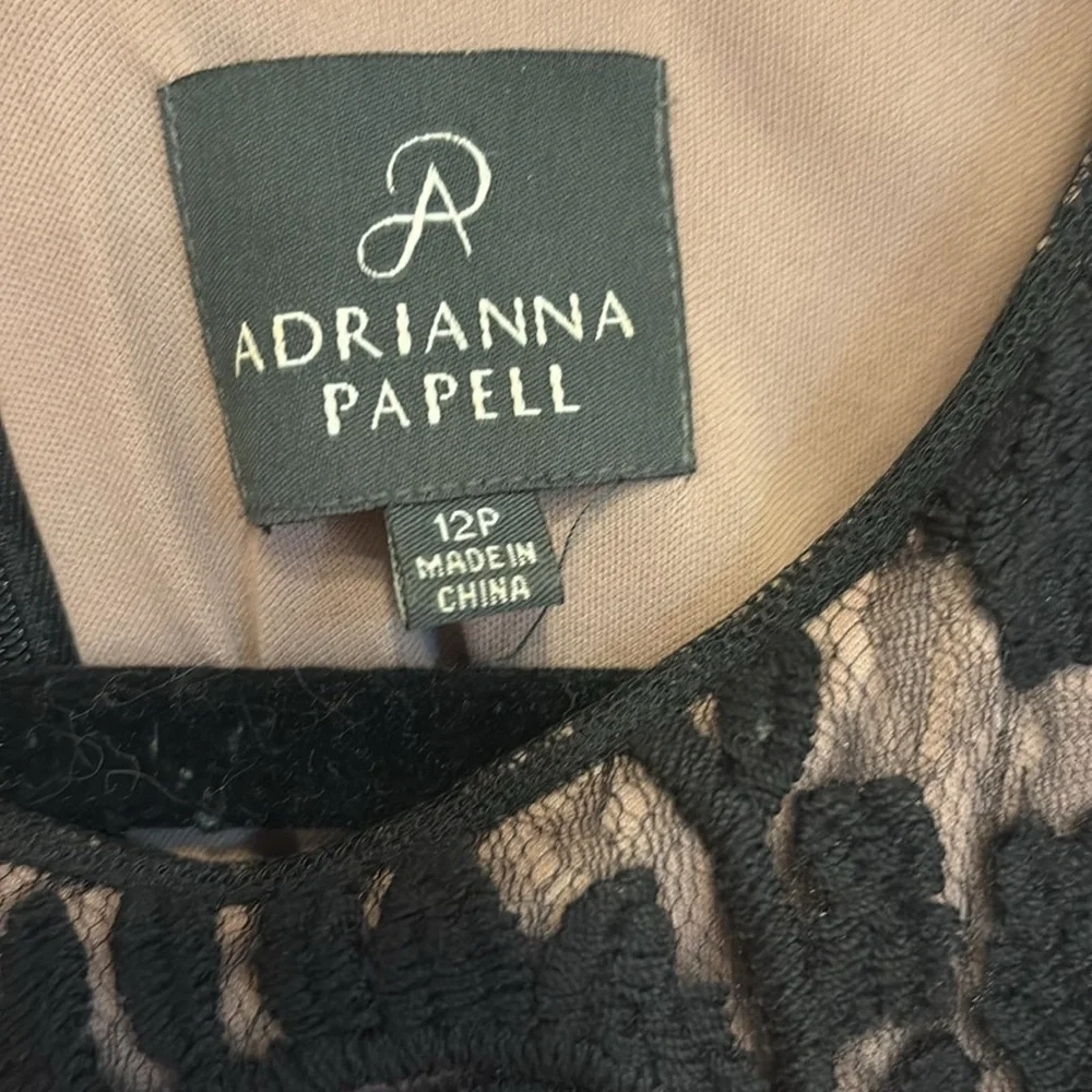 Adrianna Papell Black Lace Overlay Maxi Dress